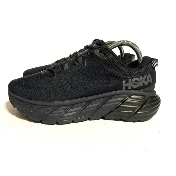 Hoka One One Shoes - Hoka One One Gaviota 3 Black Lace Up Running Sneaker Shoes Women’s Size 7.5 Wide